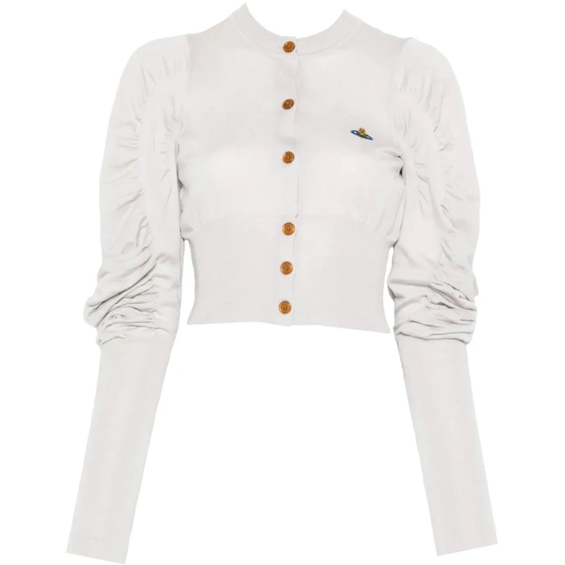 Vivienne Westwood T-Shirt Eli Cropped Cardi Light Grey grau