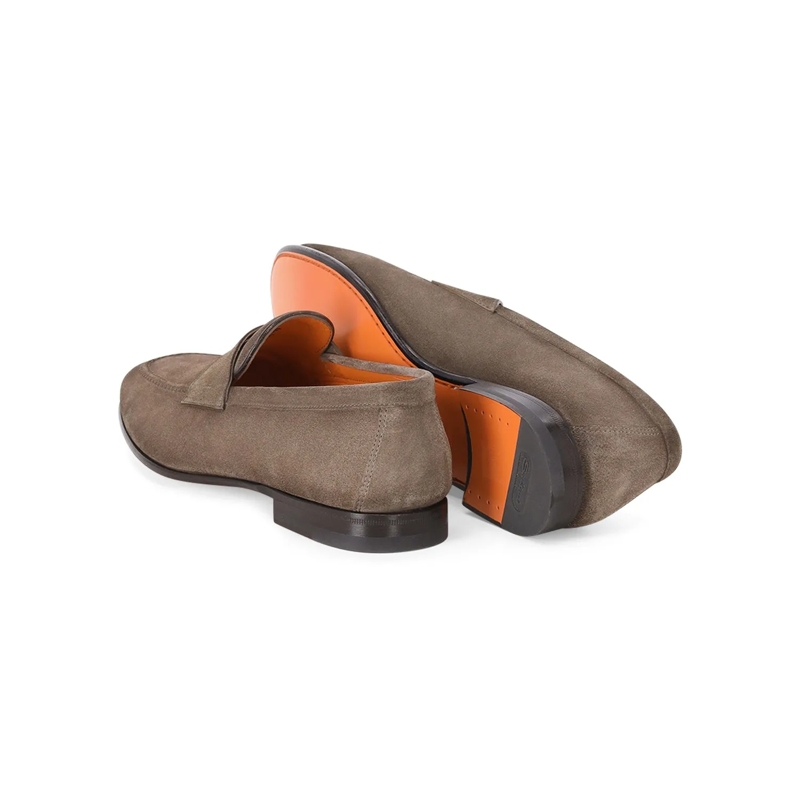Santoni Schnürschuhe Loafers aus Veloursleder braun(Image 7)