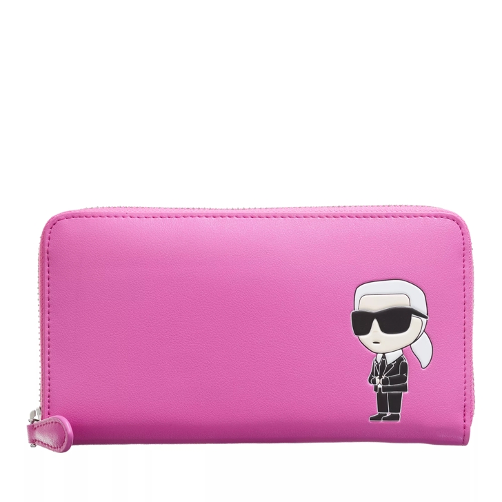 Karl Lagerfeld K/Ikonik 2.0 Leather Cont Wllt Spring Crocus | Zip 