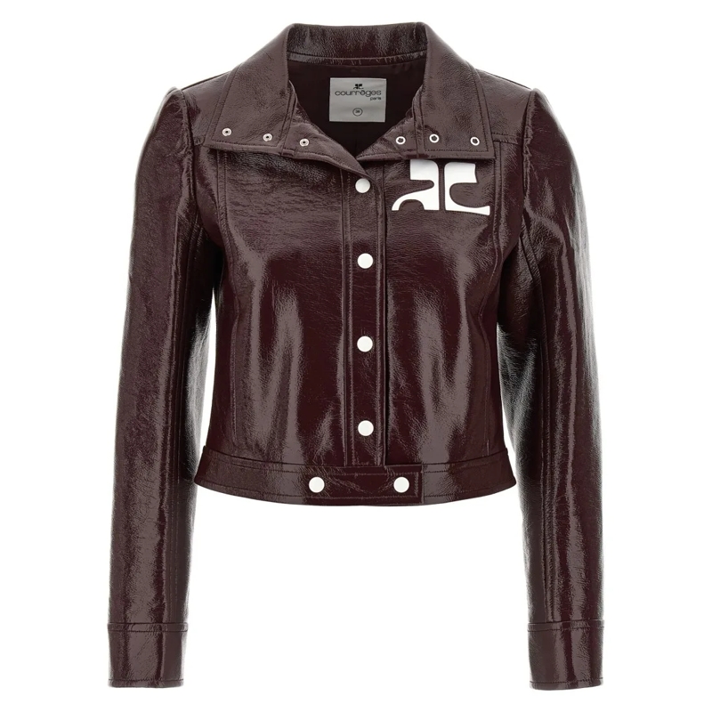 Courrèges Übergangsjacke Blouson Reedition Vinyl Dunkelrot
