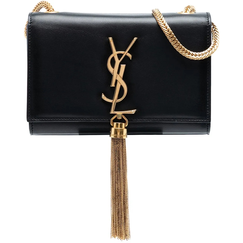 Saint Laurent Schultertasche Small Leather Monogram Kate Tassel Crossbody schwarz