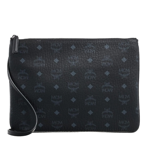 MCM Clutch Aren Vi Flat Pouch Med Bk Black