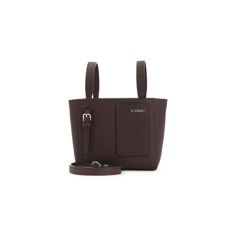 Valextra Schultertasche Structured Calf Leather Shoulder Bag Black