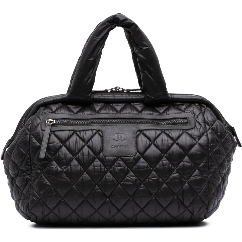 Chanel Fourre-tout Quilted Nylon Coco Cocoon Bowler Bag schwarz