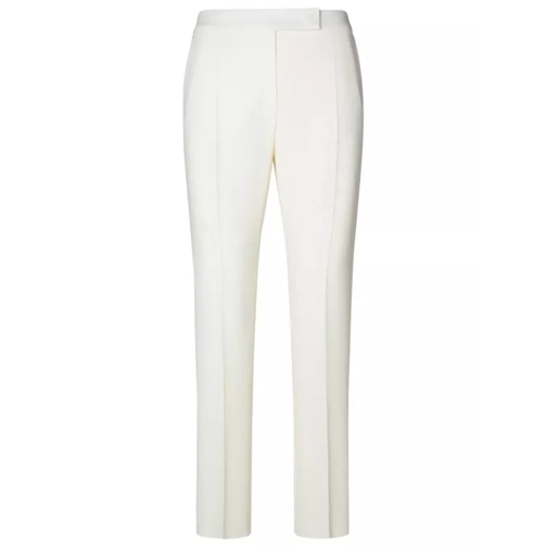 Max Mara White Triacetate Blend Trousers White 