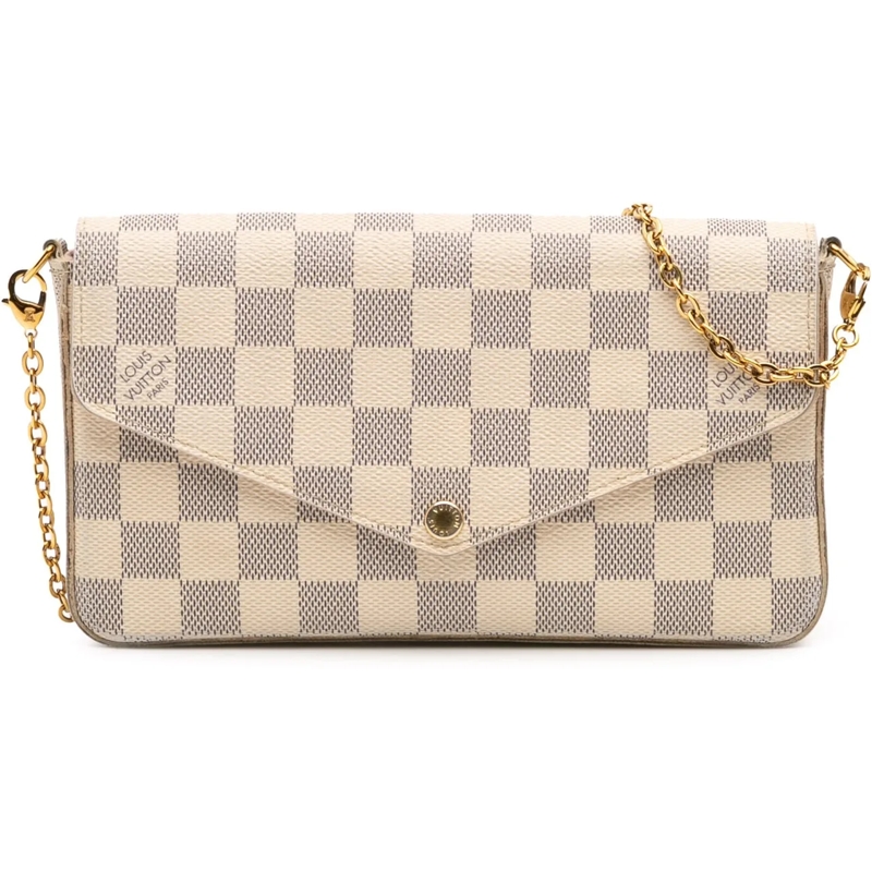 Louis Vuitton Schultertasche Damier Azur Pochette Felicie weiß
