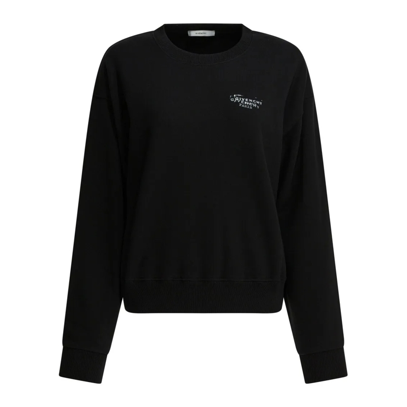Givenchy  Cotton Gauze Oversized Sweatshirt With St Black