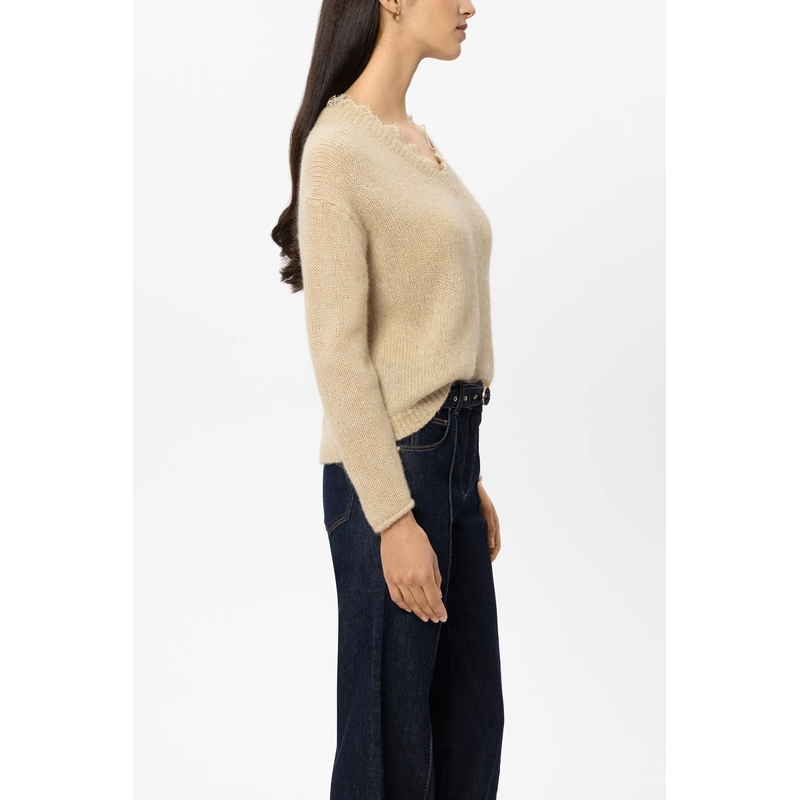 Luisa Cerano Trui V-Pullover aus Alpaka-Mix butter yellow(Image 3)