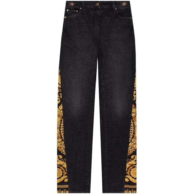 Versace Jeans Black Denim Trousers Black