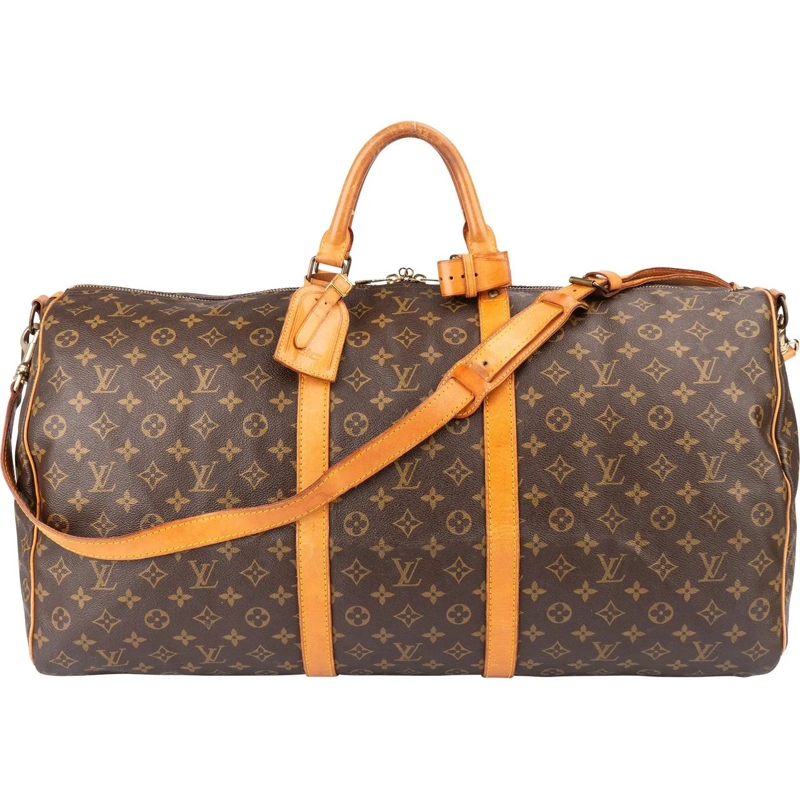 Louis Vuitton Tote Louis Vuitton Canvas Monogram Keepall 60 Bandoulie braun
