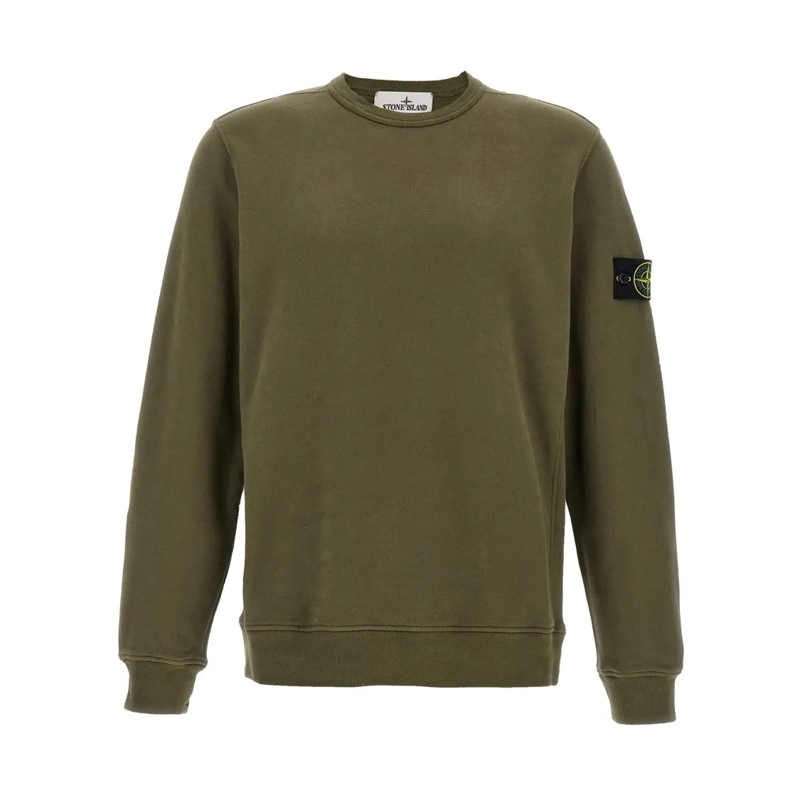 Stone Island  Solid Olive Green Stone Island Sweatshirt Green