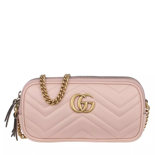 Gucci GG Marmont Mini Chain Bag Leather Pink Crossbody Bag
