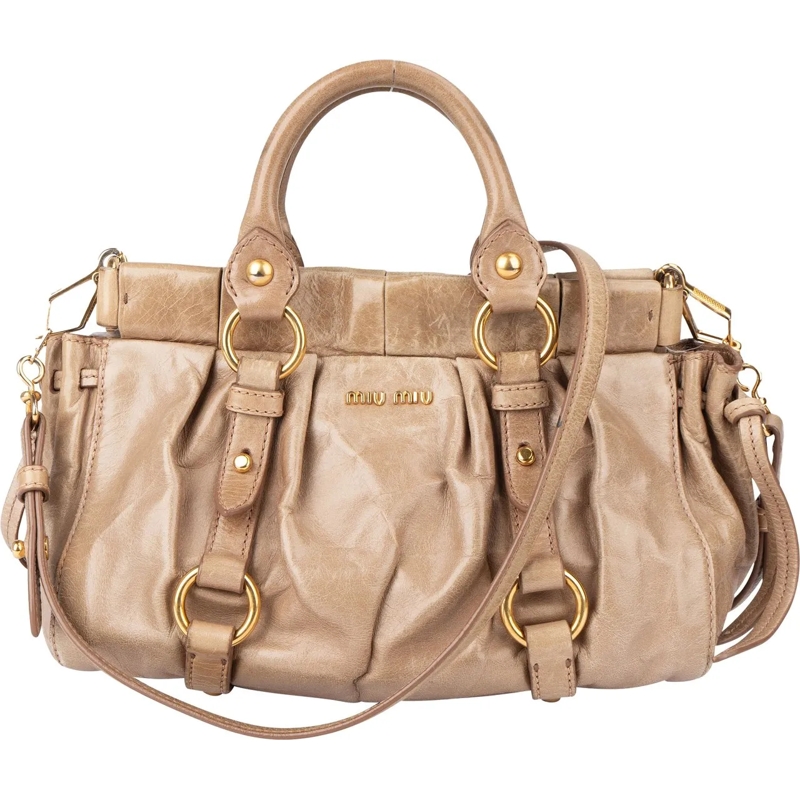 Miu Miu Tote Miu Miu Leather City Handbag beige