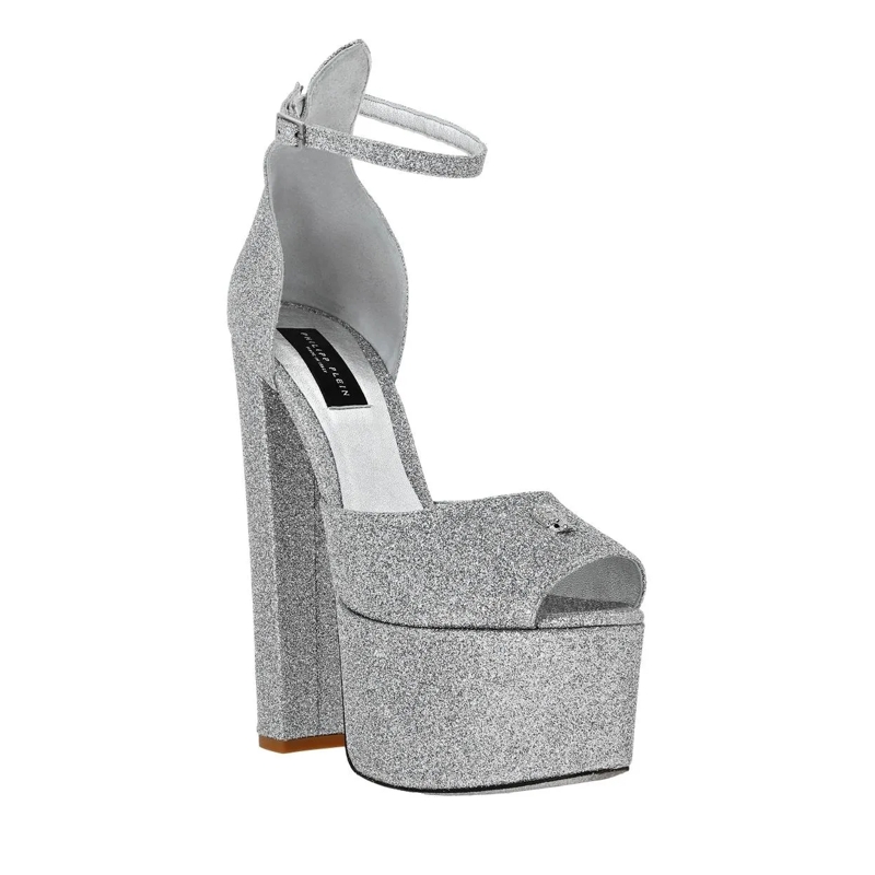 Philipp Plein Riemchensandalen Sandaletten silber(Image 2)
