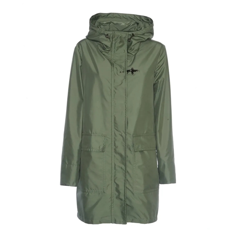 Fay Parka Water-Repellent Technical Poplin Parka With Concea Green