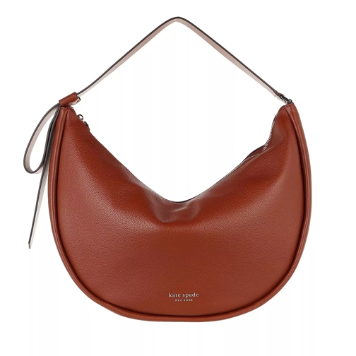 Kate Spade New York Smile Pebbled Leather Large Shoulder Bag Deep Umber Hobo Bag