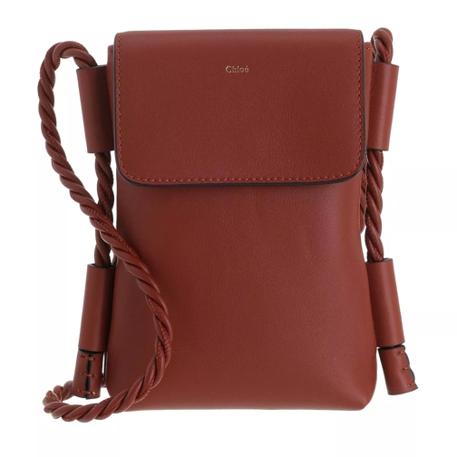Chloé Key Smartphone Bag Leather Sepia Brown Borsetta per telefono
