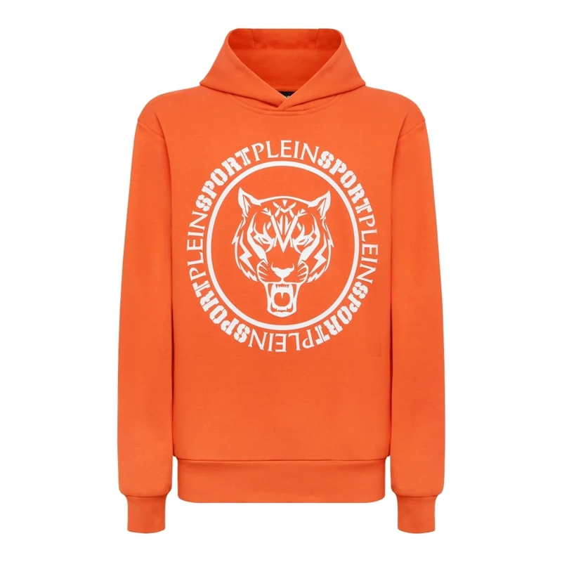Plein Sport Top Hoodie Carbon Tiger orange