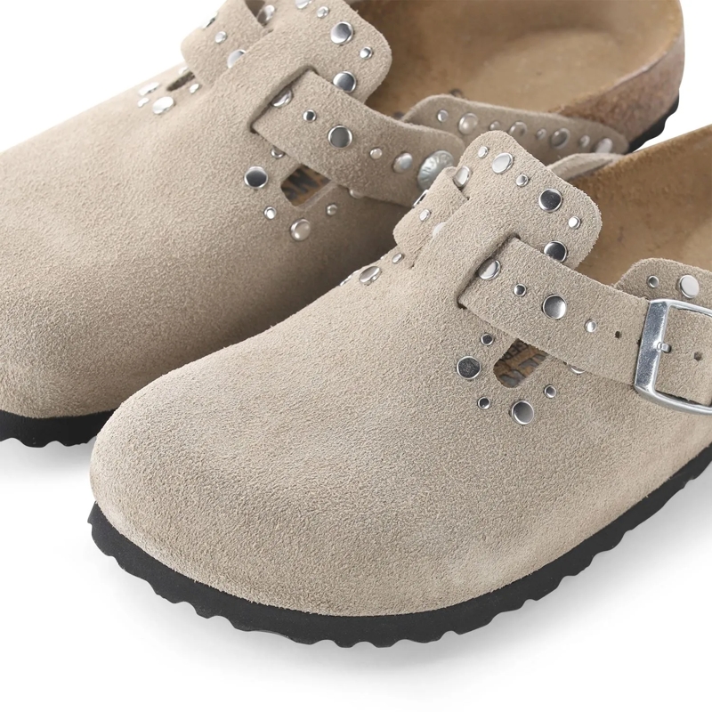 Birkenstock Schnürschuhe Birkenstock Boston Rivet Slippers Taupe 1030418 taupe(Image 7)