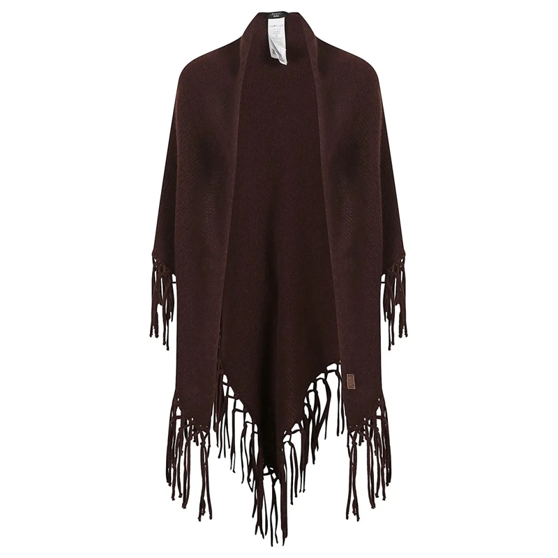 Max Mara Écharpe légère Triangular Wool Scarf With Textured Finish Brown