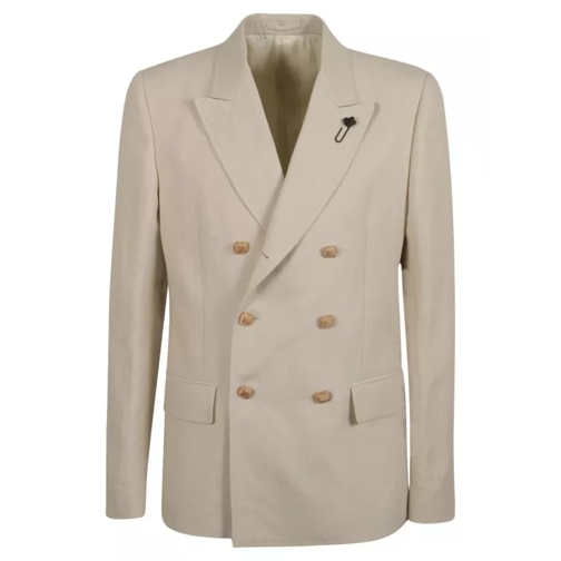 Lardini Double Breasted Jacket Neutrals 