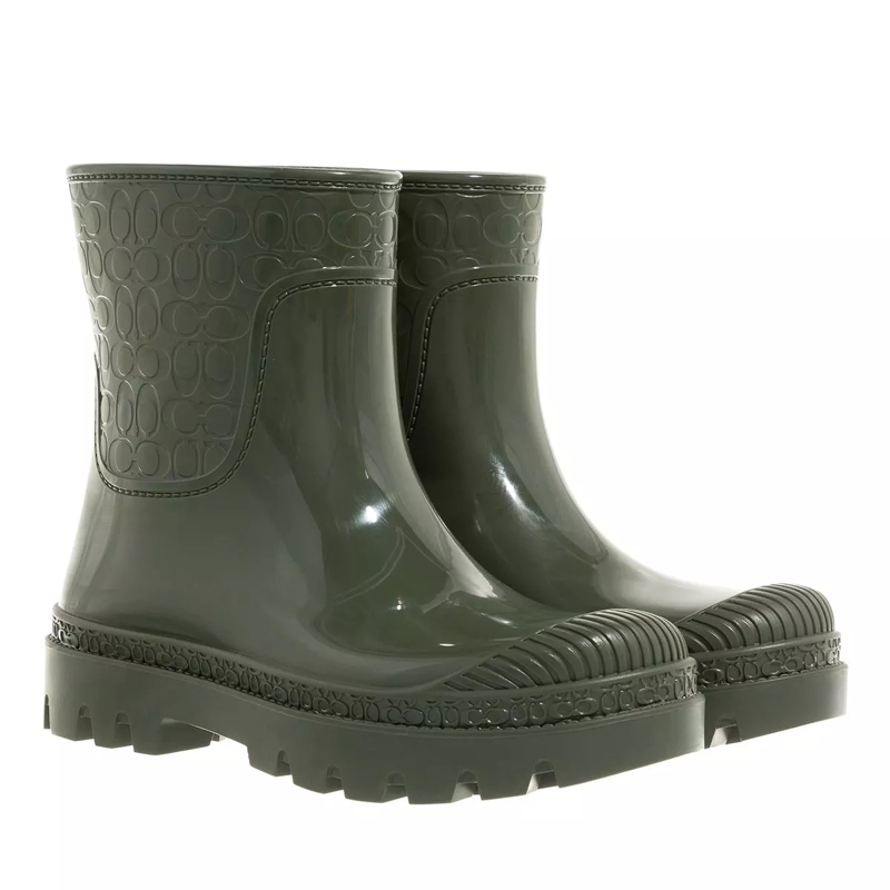 Coach Regenstiefel Millie Rubber Rain Bootie Army Green