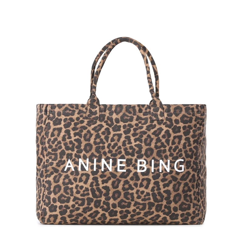Anine Bing Sac à bandoulière Tote Bag mit Animalprint braun