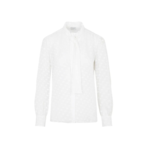 Giambattista Valli Hemden White Ivory Silk Top White