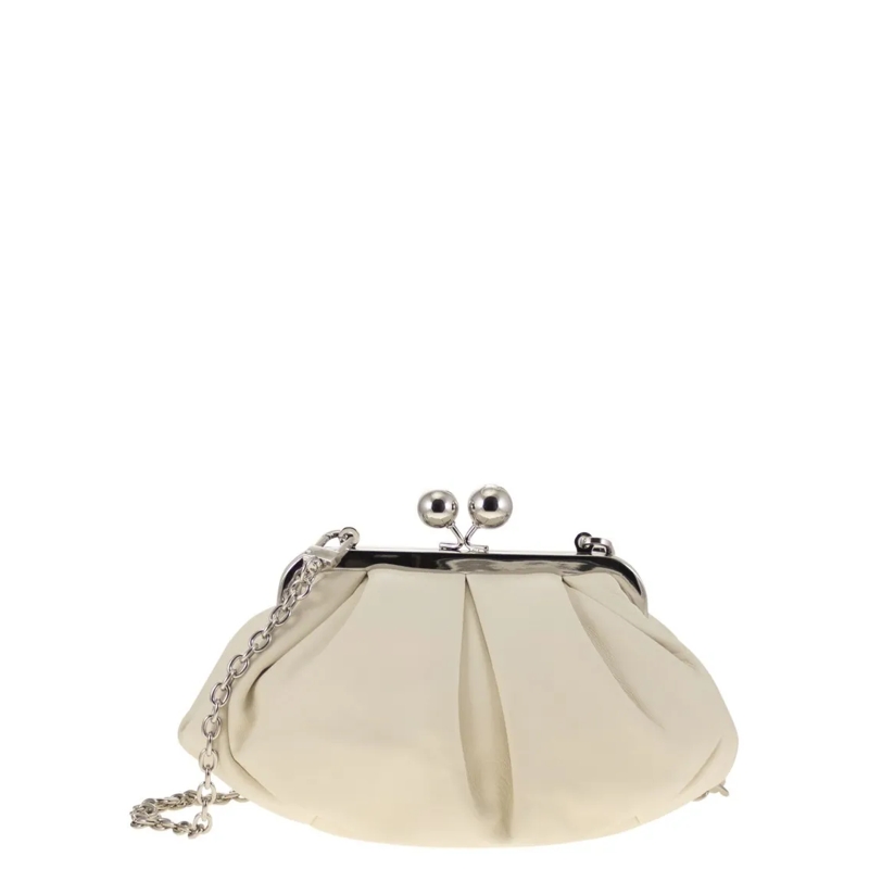 Max Mara Clutch Prati - Leather Pastry Bag Neutrals