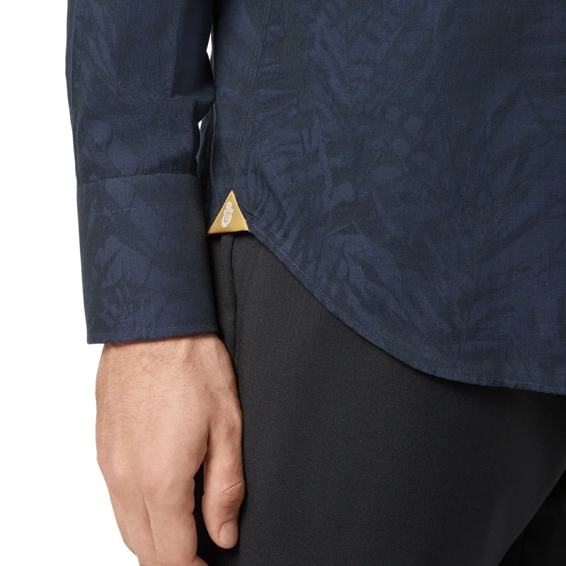 BILLIONAIRE Hemd Hemd Slim Fit Palms dunkel-blau(Image 4)
