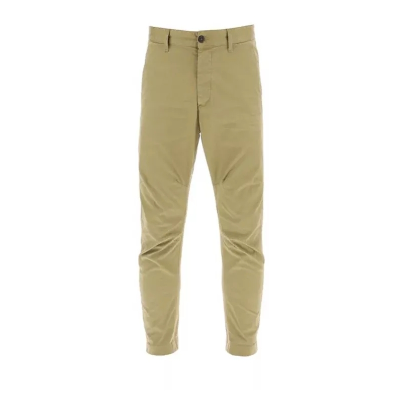 Dsquared2 Broek Desert Tan Color Cotton Trousers Brown