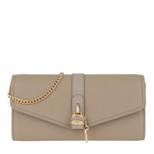 Chloé Aby Wallet On Chain Motty Grey Wallet On A Chain