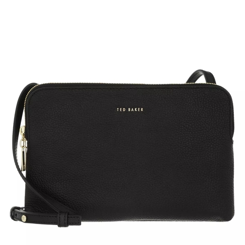 Ted Baker  Soft Leather Double Pouch Crossbody Black Crossbody Bag