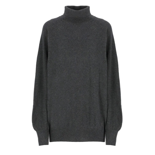 Khaite Trui met col Cashmere Sweater Grey