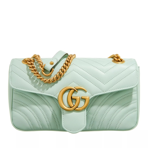 Gucci Small GG Marmont Shoulder Bag Matelassé Leather Light Green Crossbody Bag