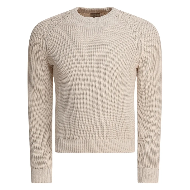Rakki' Pull Textured Ribbed Knitwear With Crew Neckline Neutrals