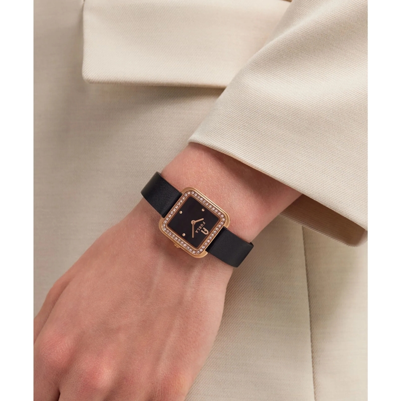 Furla Quarzuhr Quarz-Analoguhr Furla Diamante schwarz(Image 4)