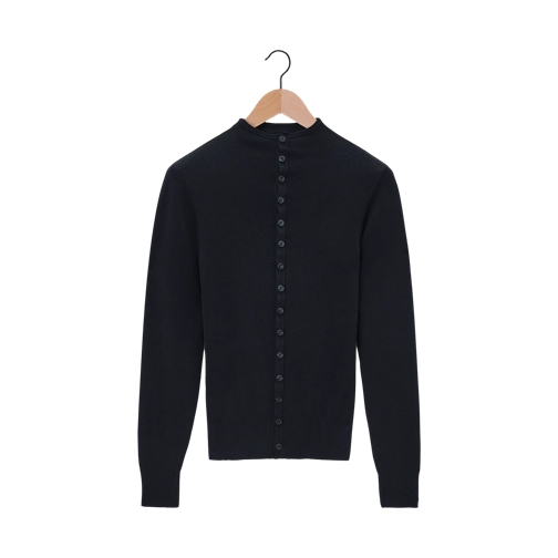 Lemaire Enganliegender Cardigan aus Wolle MU163 GRANITE BLACK MU163 GRAN Cardigan