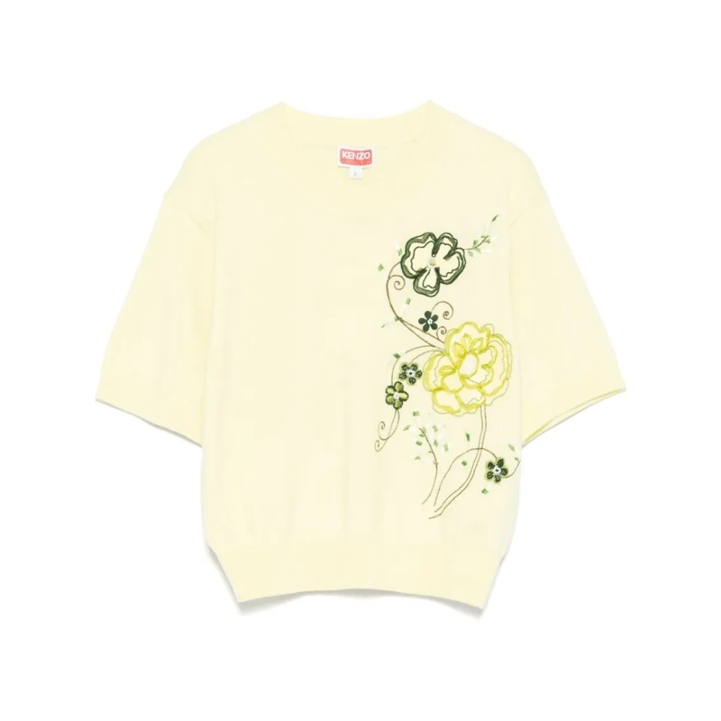 Kenzo T-Shirt Short-Sleeved Cropped Top White