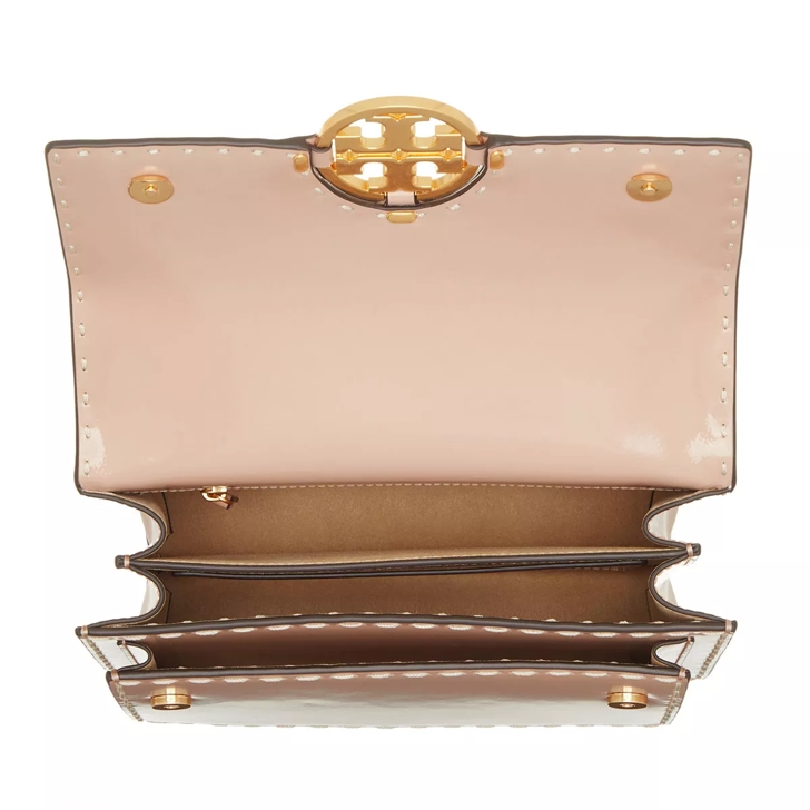 Stitch Detail Crossbody Bag - Pale Gold Metallic