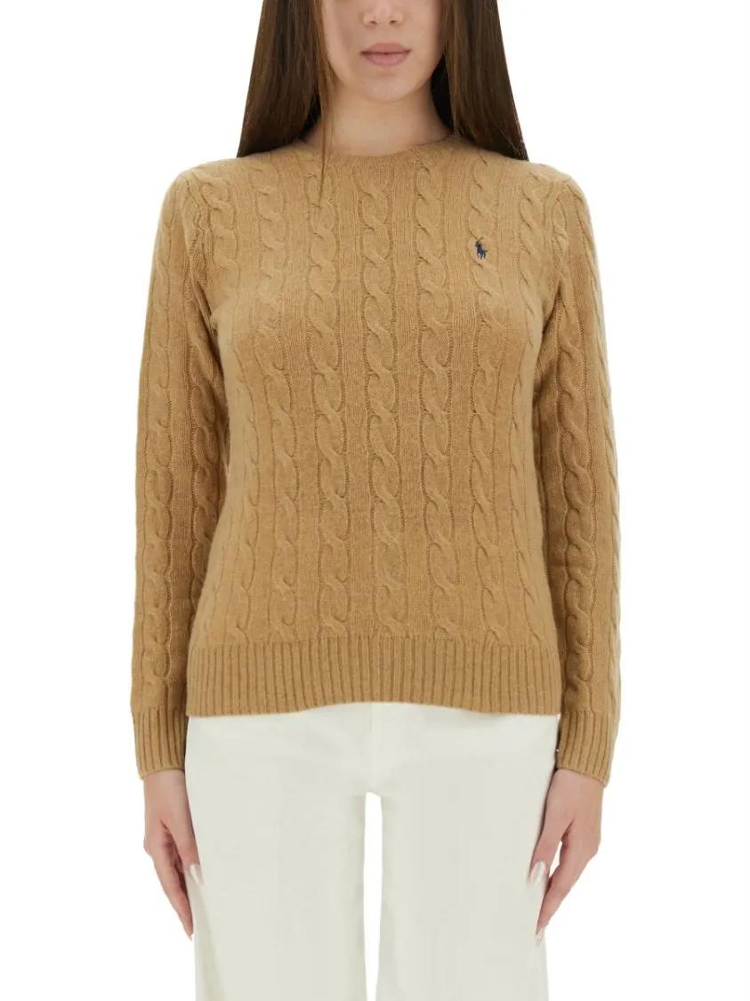 Thumbnail - Polo Ralph Lauren - Cable-Knit Sweater With Textured Pattern - Größe S - beige
