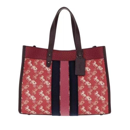 Coach Canvas Varsity Stripe Tote Red Tote