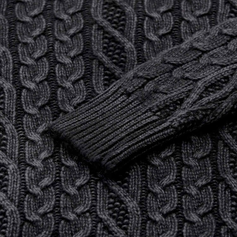 CALIBAN Pull à col roulé Rollkragenpullover aus Zopfstrick schwarz(Image 4)