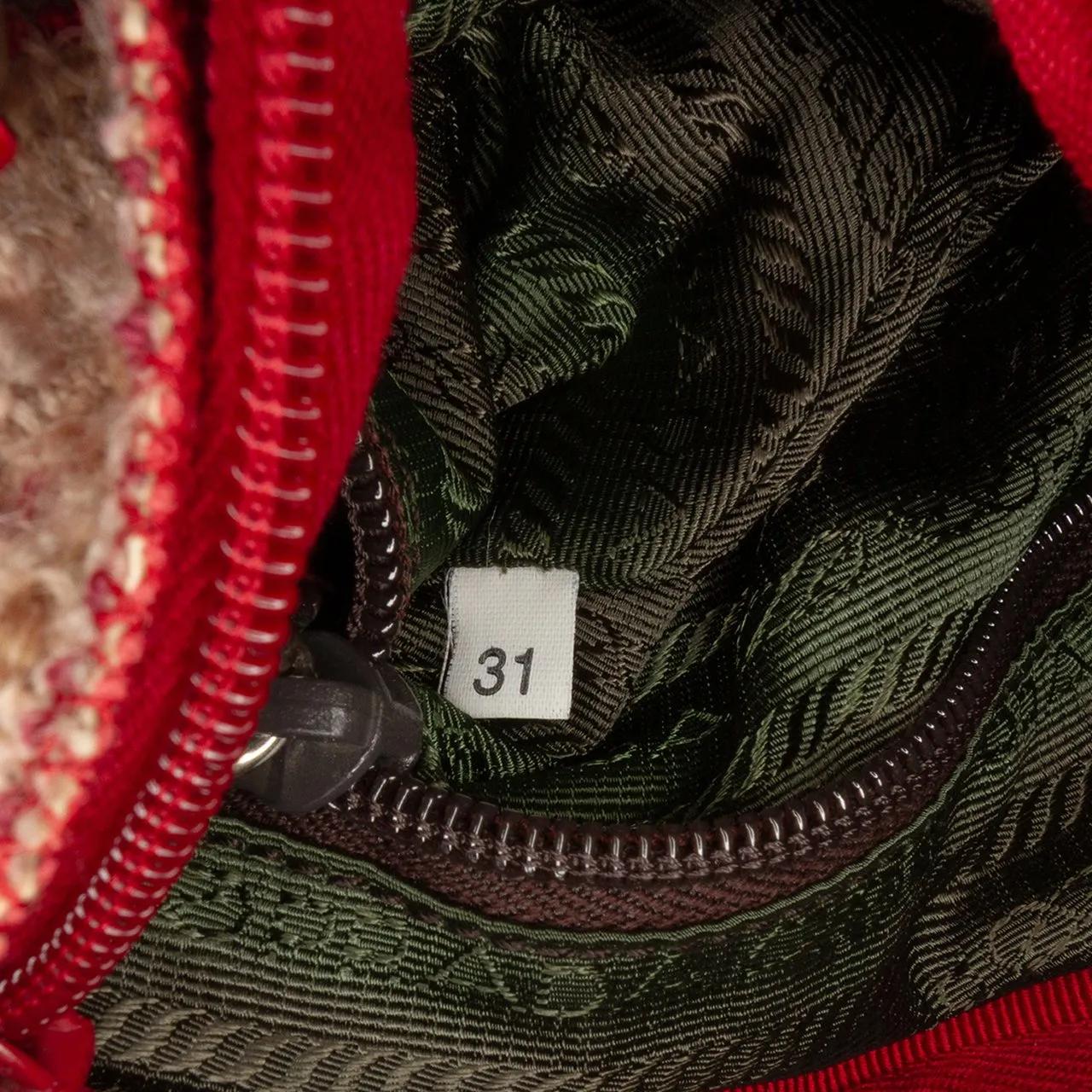 Thumbnail - Prada Shopper - Vitello Trimmed Tweed Flat Tote - Gr. unisize - in Rot - für Damen