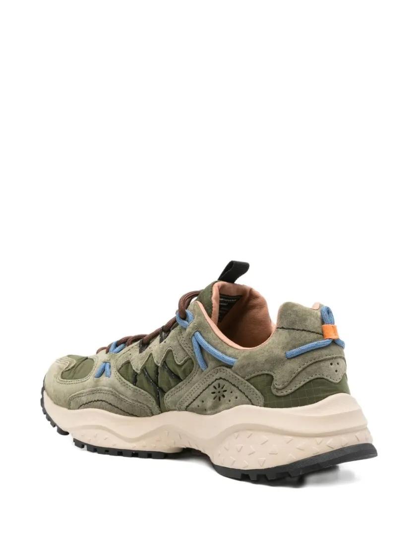 Thumbnail - Flower Mountain Low-Top Sneaker - Layered Gray Sneakers With Olive Green Accents - Gr. 40 (EU) - in Grün - für Damen