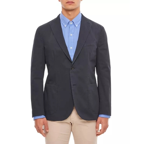 Boglioli Single-Breasted Jacket In Stretch Cotton Twill, 2  Blue 