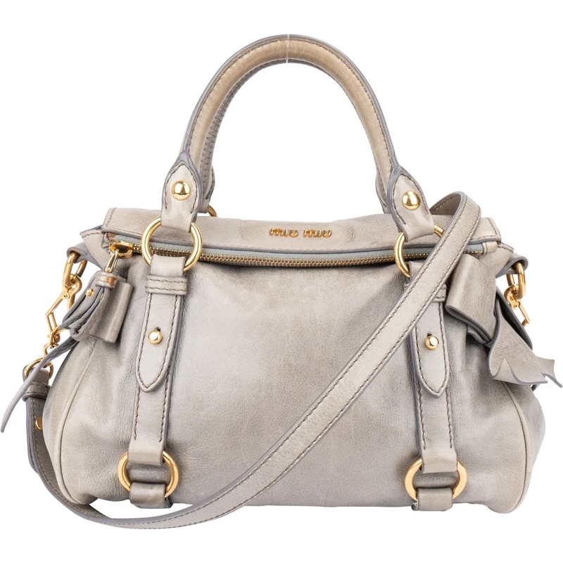 Miu Miu Schultertasche Miu Miu Leather City Handbag blau