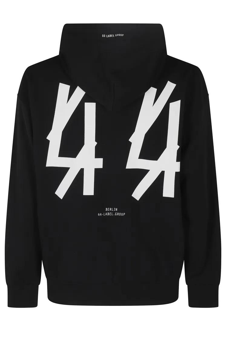 Thumbnail - 44 Label Group - Classic Zip Hoodie With Graphic Print - Größe XL - schwarz