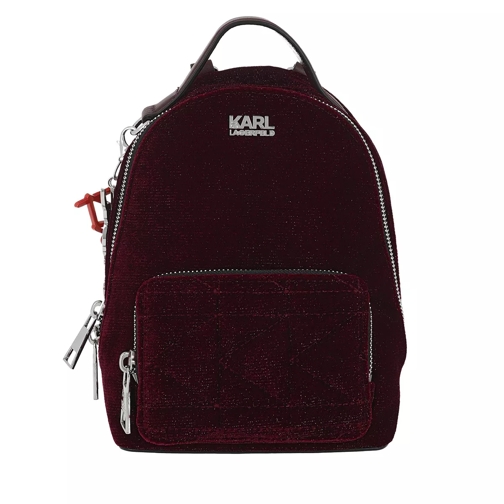 Karl Lagerfeld Karl X Kaia Velvet Mini Backpack Bordeaux Rugzak