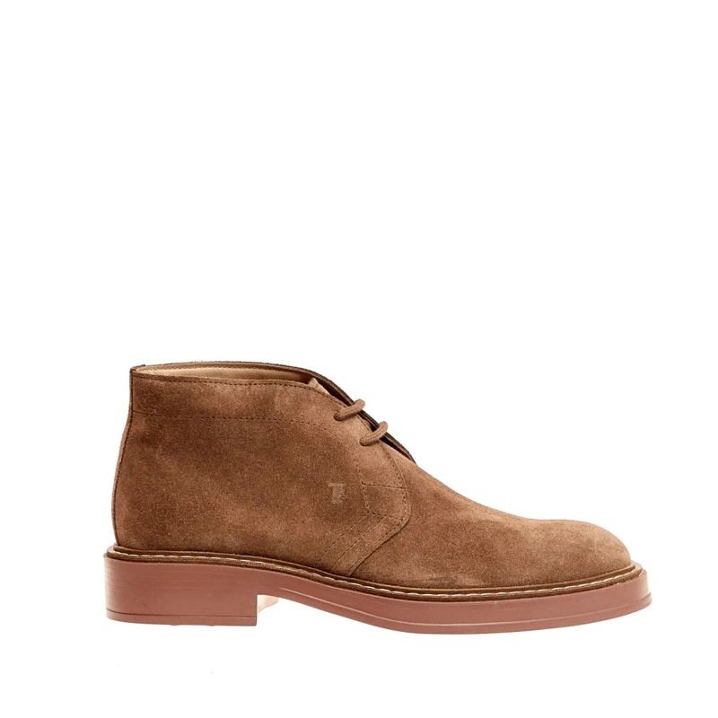 Tod's Stiefel Walnut Suede Ankle Boot With Extralight Brick Sole Brown